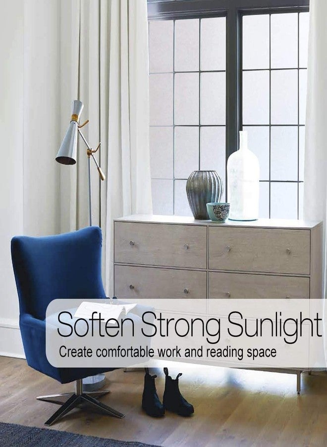 HOME13 Vinyl Frosted Window Self Adhesive Privacy Glass Film for Office Glass Door/Bathroom Frosted Window Film 12x50 Inches - Image 3